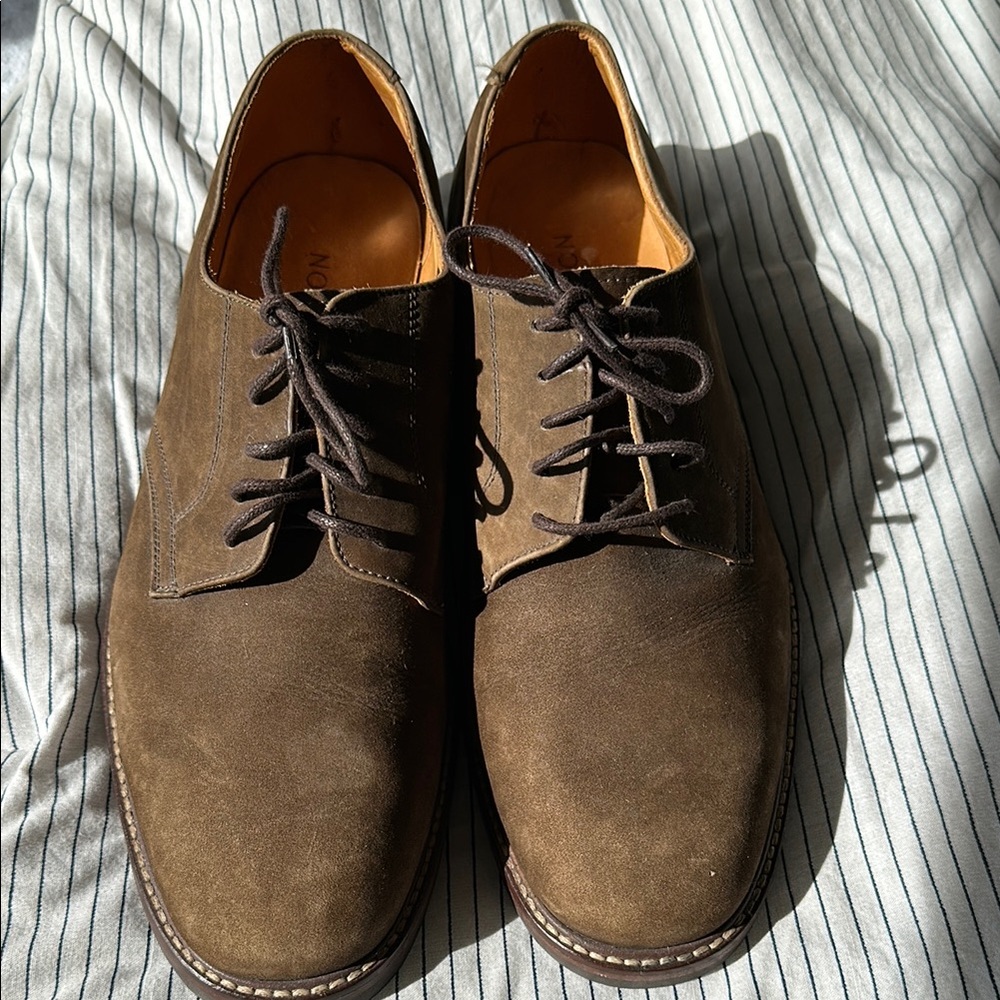 Nordstrom suede leather tan brown shoes. Size 10.5 N Dreby/oxfords EC